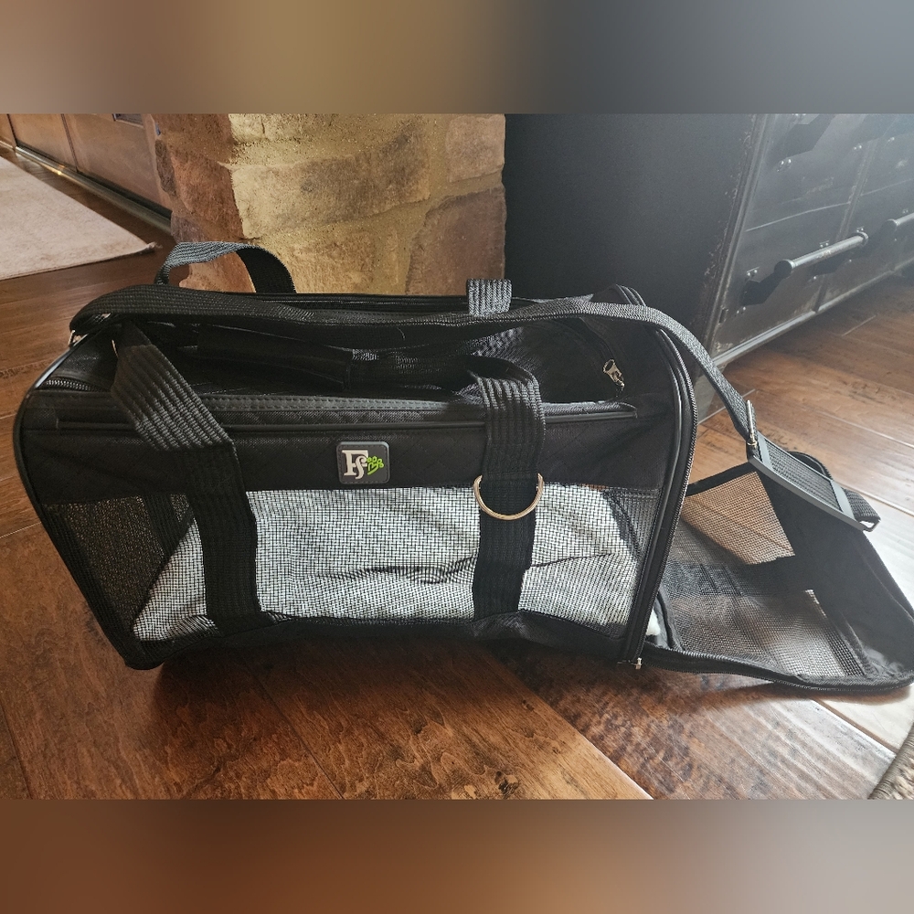 Black Mesh Pet Carrier